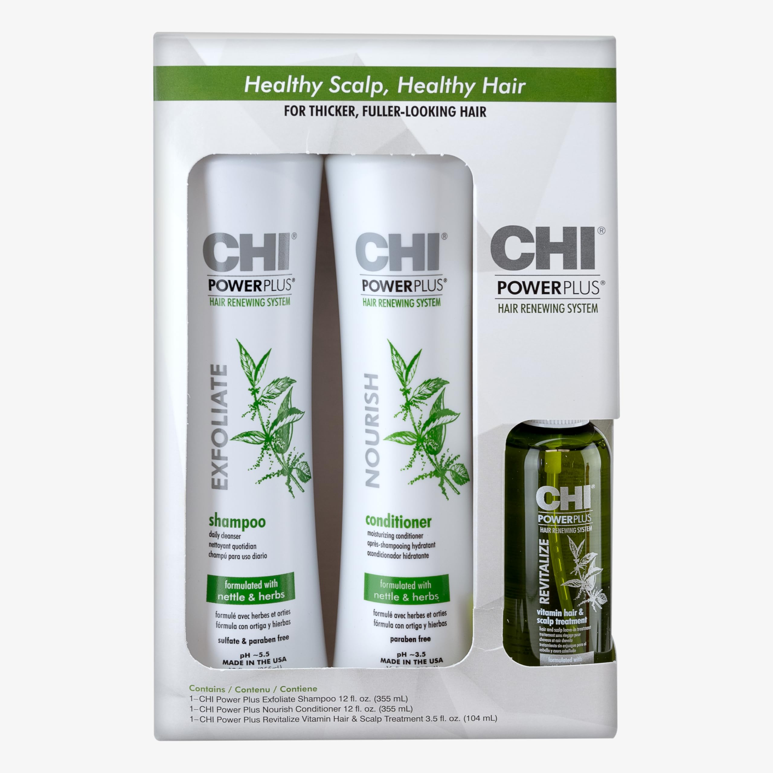 CHI Powerplus Starter Kit with Shampoo, Conditioner and Scalp Treatment